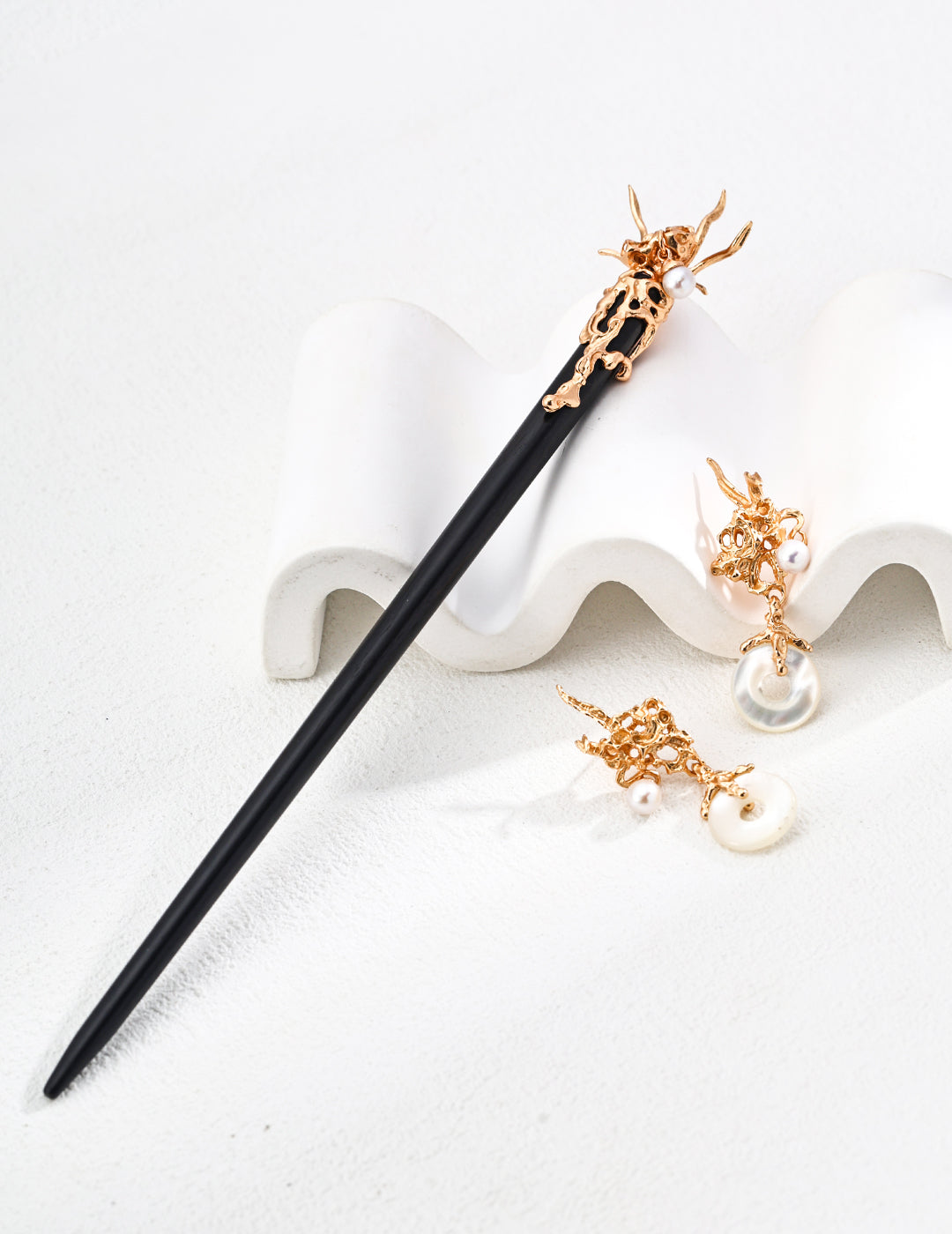 Artistic Elegance Natural Shell Dangle Earrings