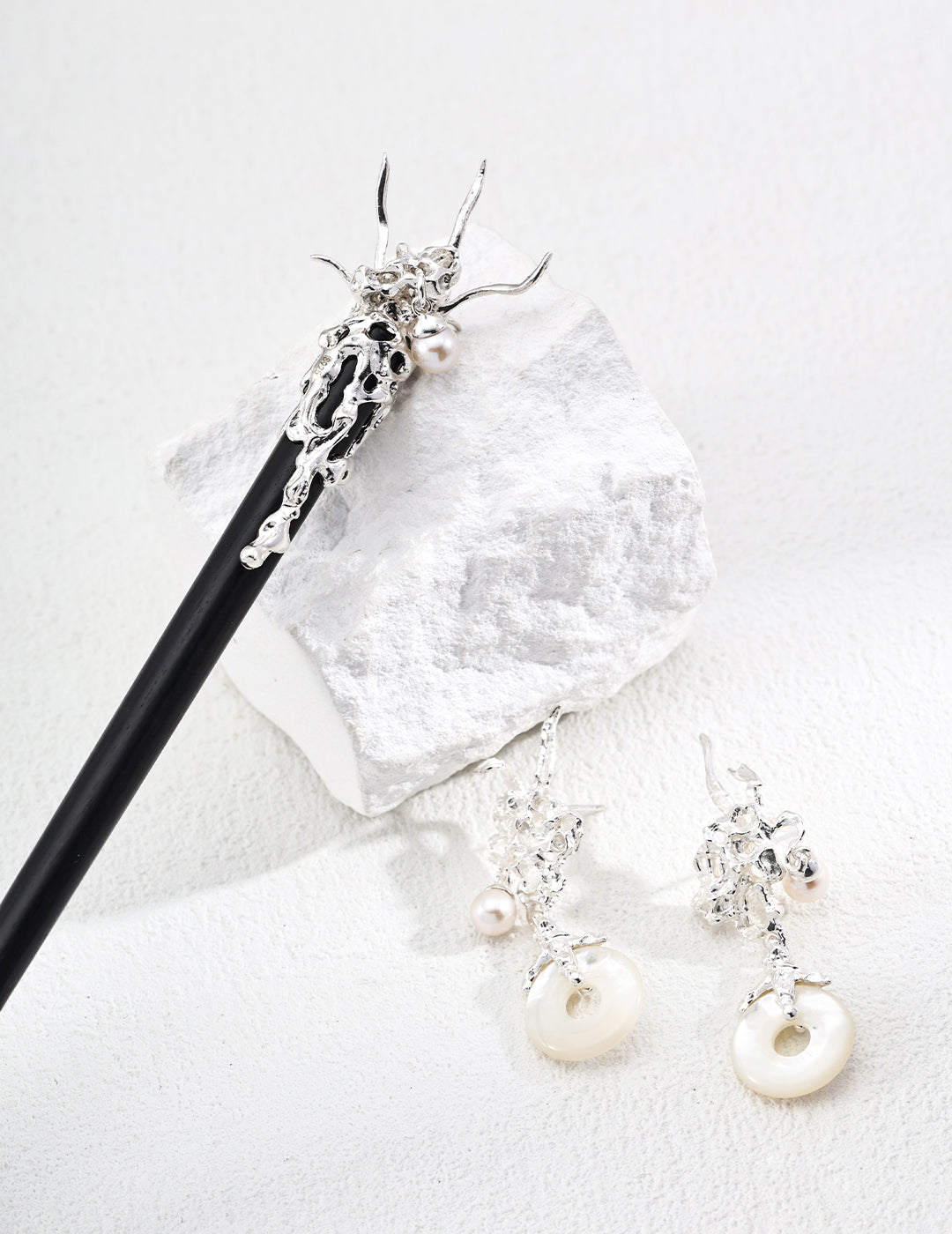 Artistic Elegance Natural Shell Dangle Earrings