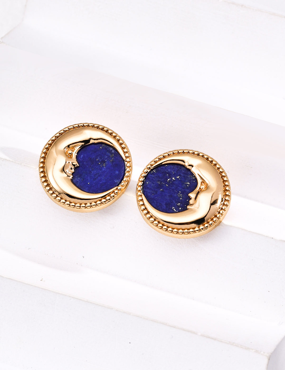 Moonlight Kiss Lapis Lazuli Stud Earrings