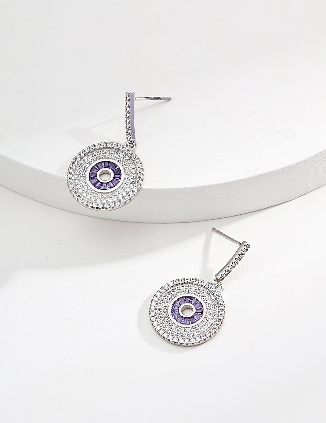 Luxury Sparkle Sterling Silver Zircon Earrings