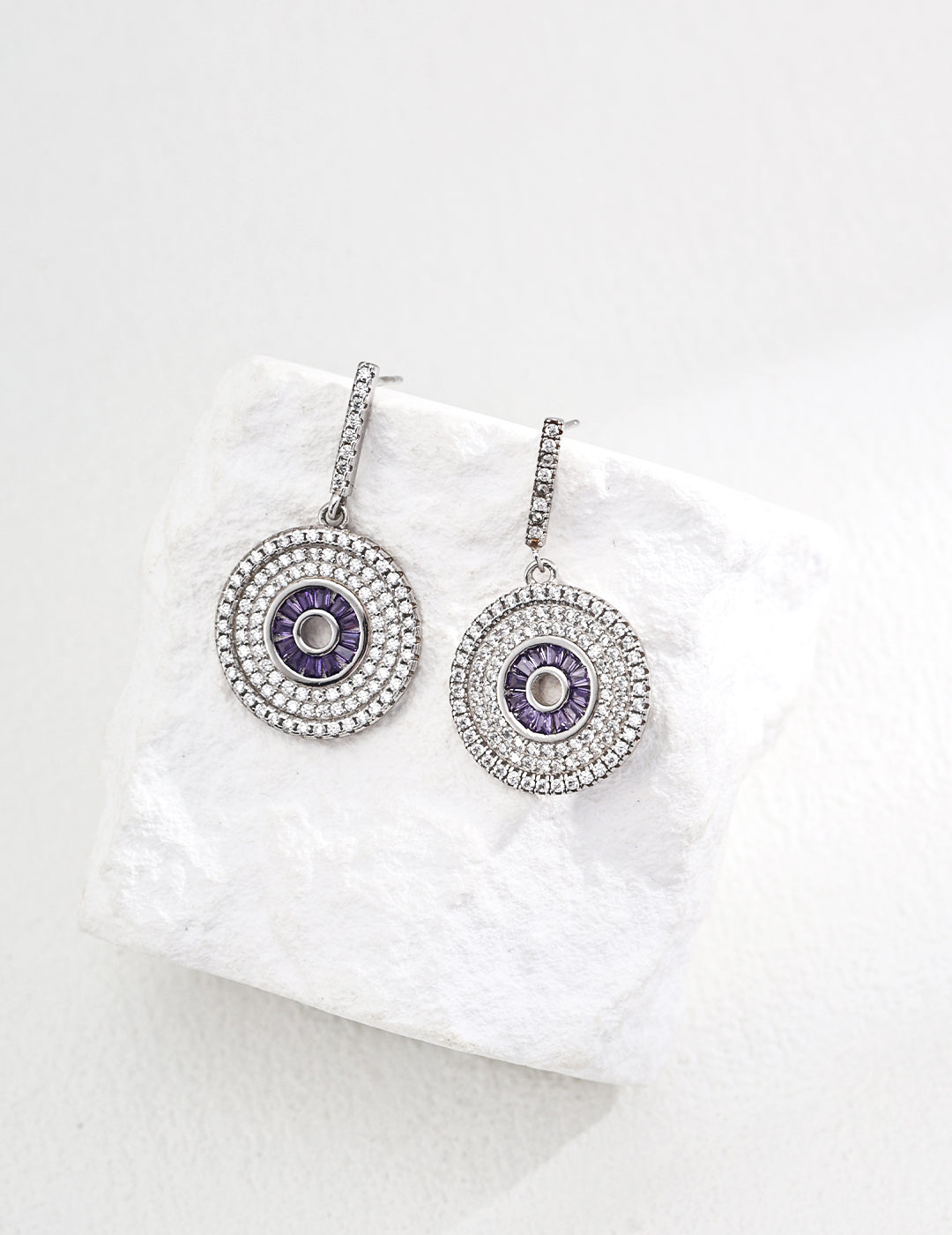 Luxury Sparkle Sterling Silver Zircon Earrings