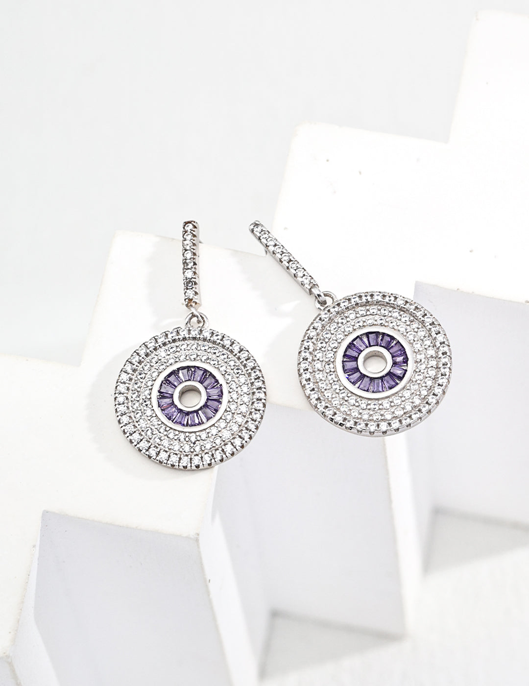 Luxury Sparkle Sterling Silver Zircon Earrings