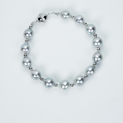 7-8 mm Akoya True Duoma Gray Pearl Bracelet