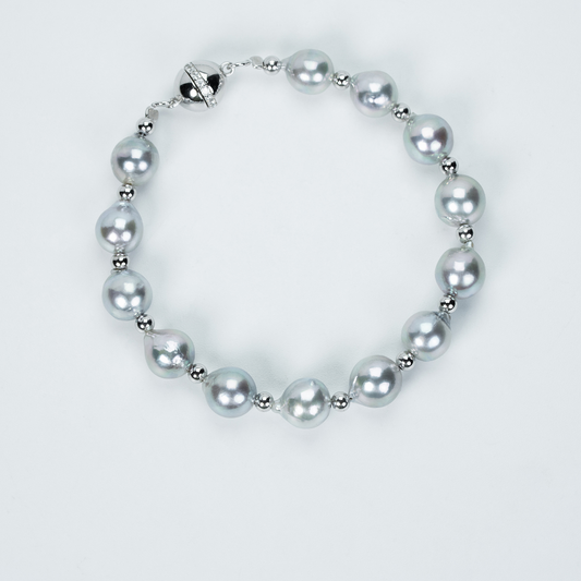 7-8 mm Akoya True Duoma Gray Pearl Bracelet