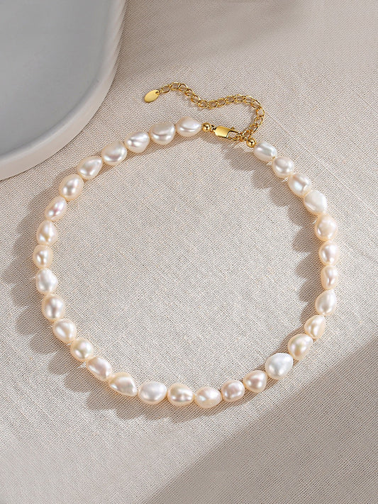 French Style Nature Baroque Pearl Chocker Necklace