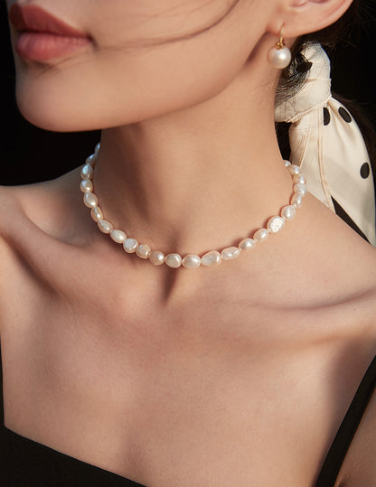 French Style Nature Baroque Pearl Chocker Necklace