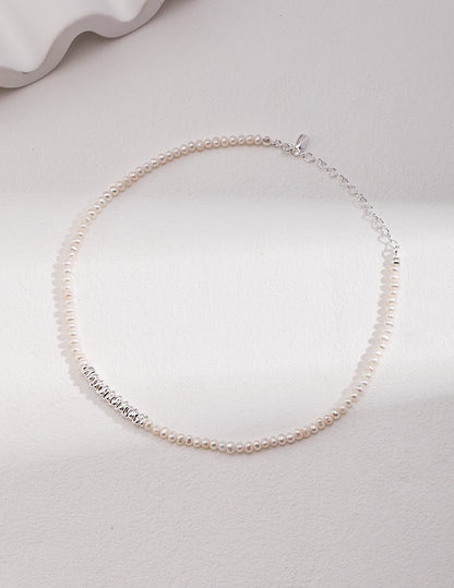 Hot Classic Broken Silver Pearl Necklace