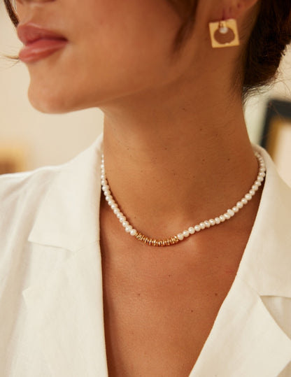 Hot Classic Broken Silver Pearl Necklace