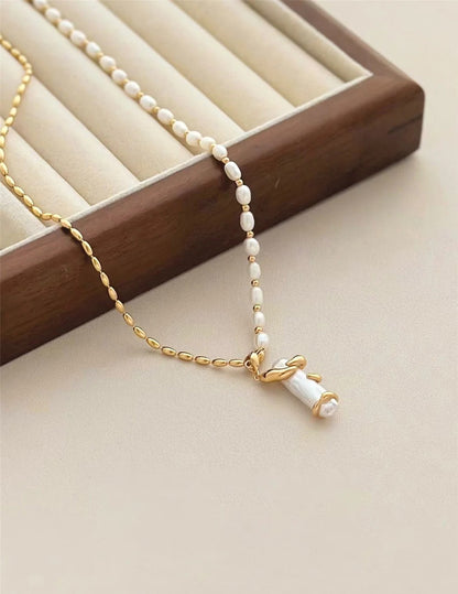 Half Pearl, Half Chain Necklace – Elevate Your Look with a Bold Statement