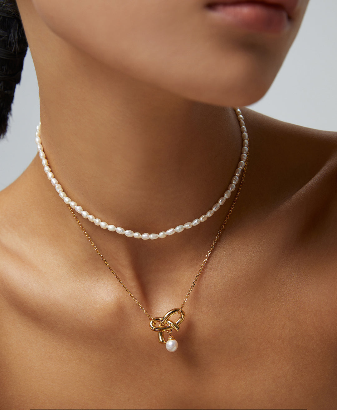 Sterling Silver Heart Bow Single Pearl Pendant  Necklace