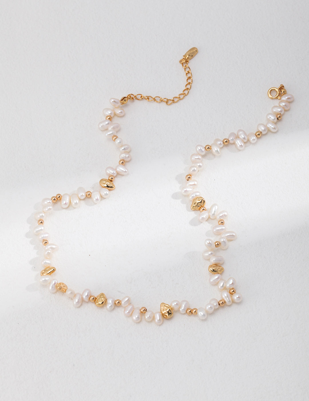 Wedding Jewelery-Sterling Silver Natural Petal Pearl Necklace