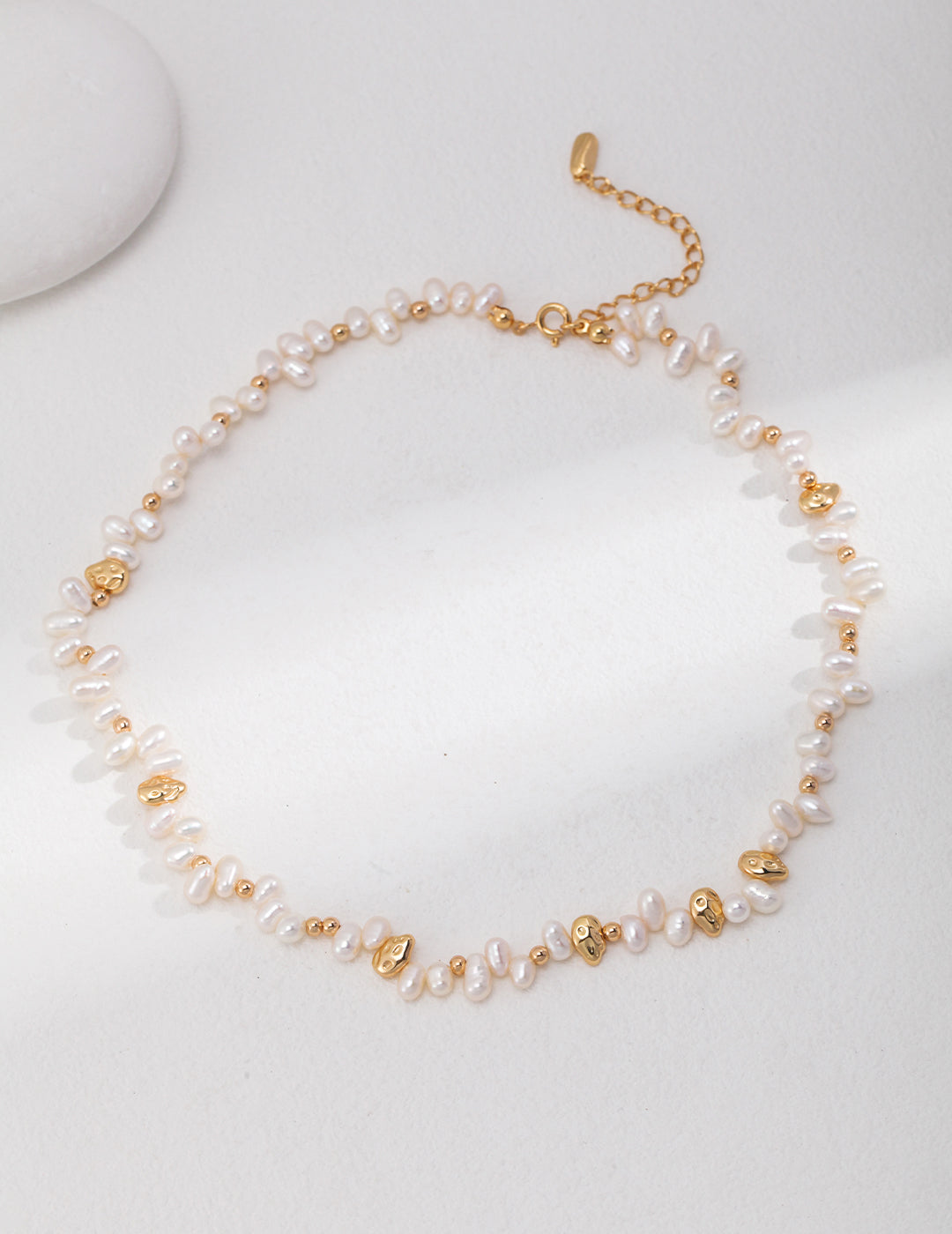 Wedding Jewelery-Sterling Silver Natural Petal Pearl Necklace