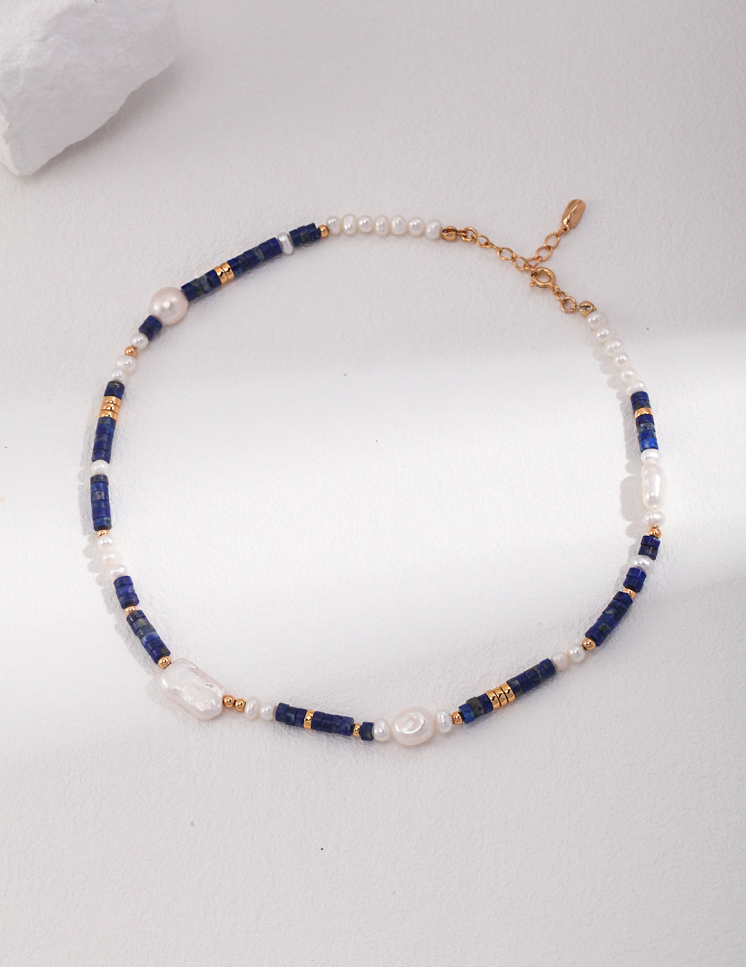 Sterling Silver Lapis Lazuli Pearl  Necklace