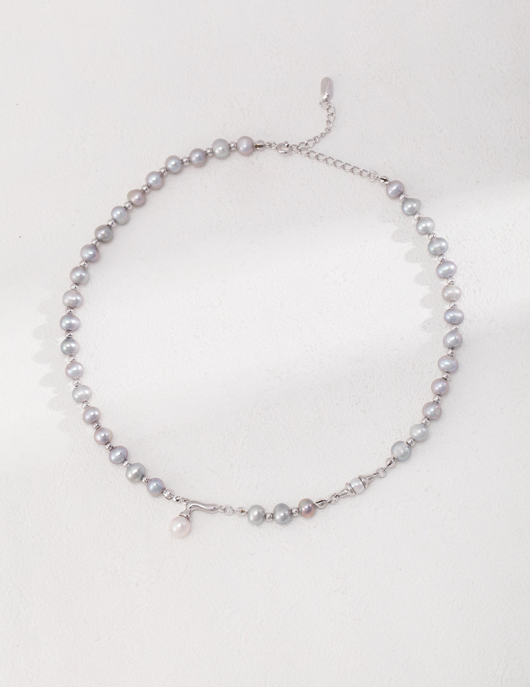 Sterling Silver Grey Freshwater Cultured Pearl   Necklace