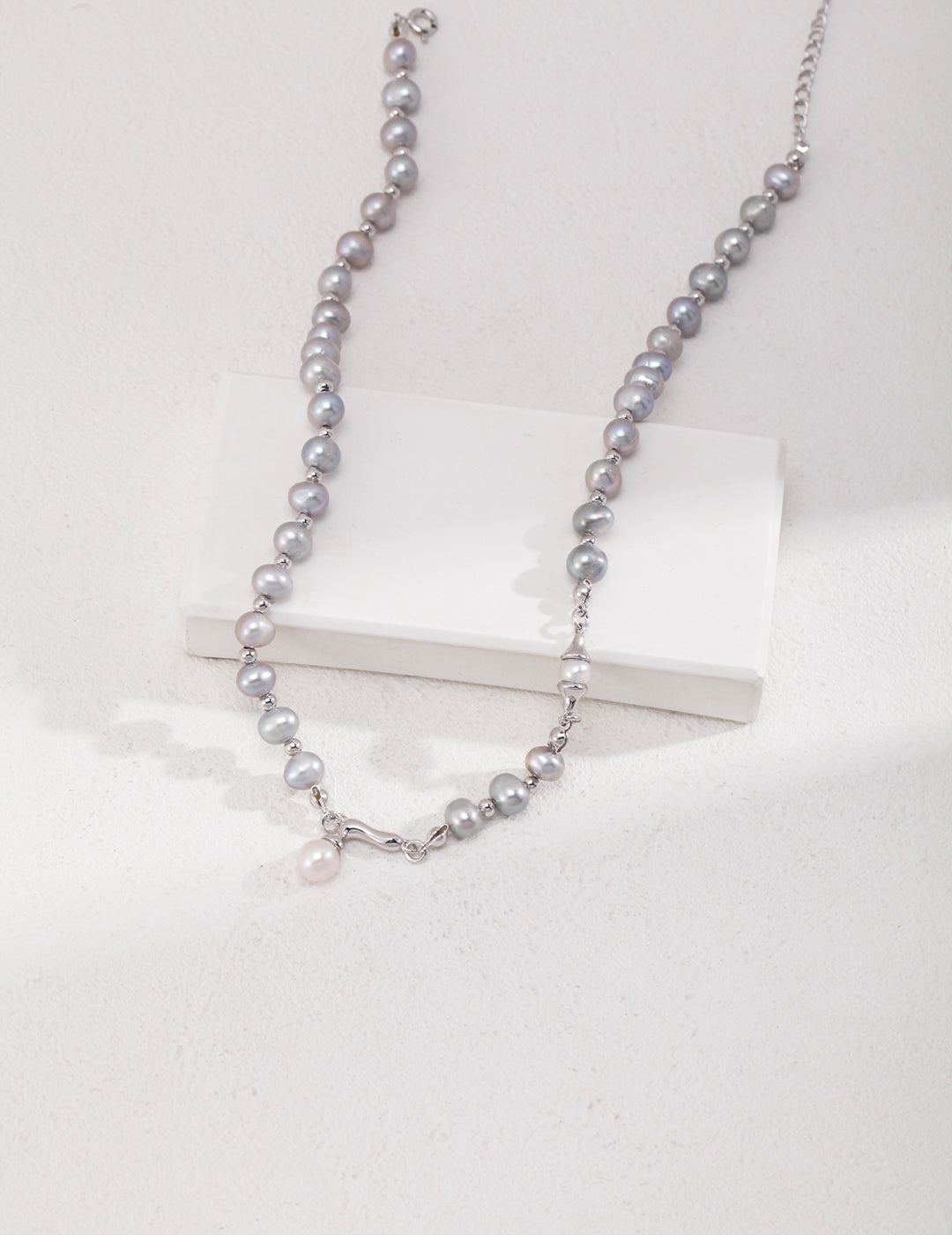 Sterling Silver Grey Freshwater Cultured Pearl   Necklace