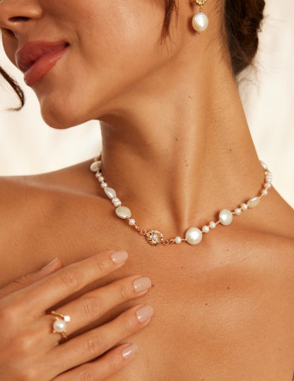 Wedding Jewellery-New Flowery Series Sterling Silver Pearl Necklace