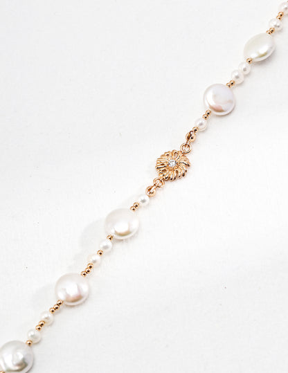 Wedding Jewellery-New Flowery Series Sterling Silver Pearl Necklace