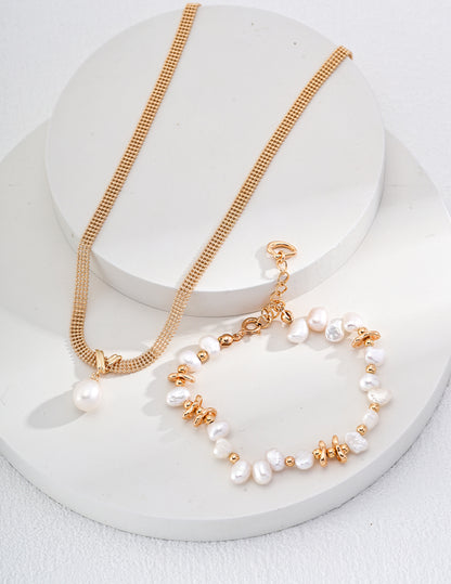 Lace Sterling Silver Freshwater Pearl Necklace