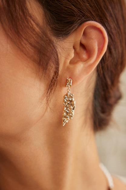 Elegant Sterling Silver Leaf-Shaped Earrings