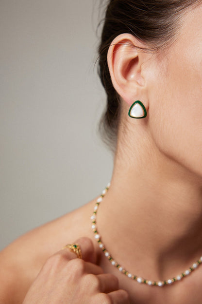 French-Style Premium Emerald Sterling Silver Earrings