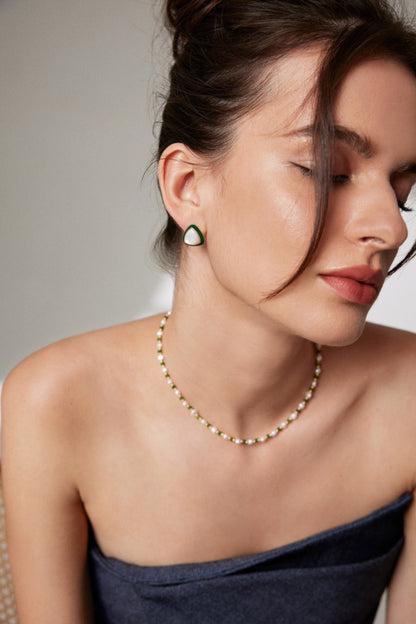 French-Style Premium Emerald Sterling Silver Earrings