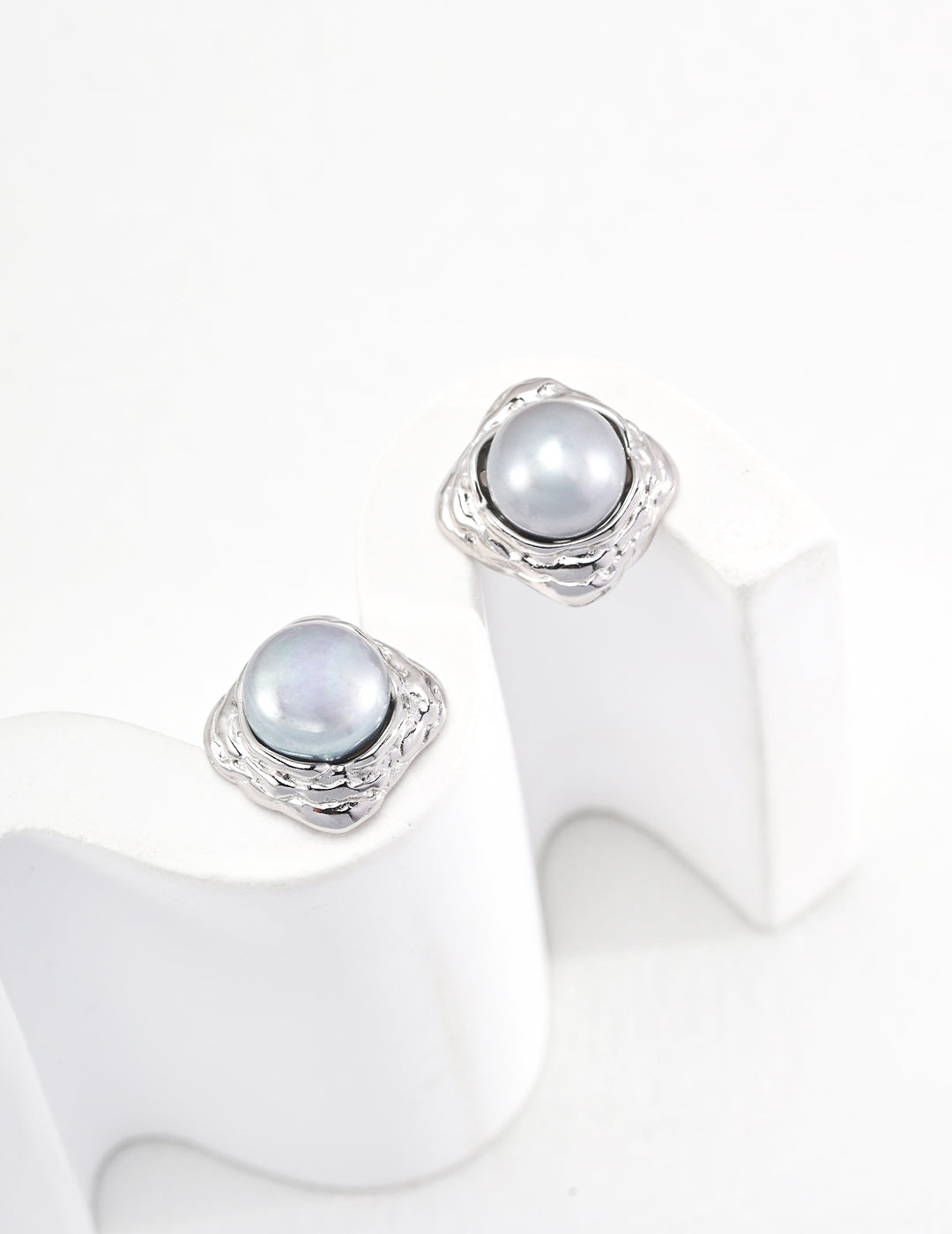 Luxury Freshwater Pearl Earrings with Unique Textured Design