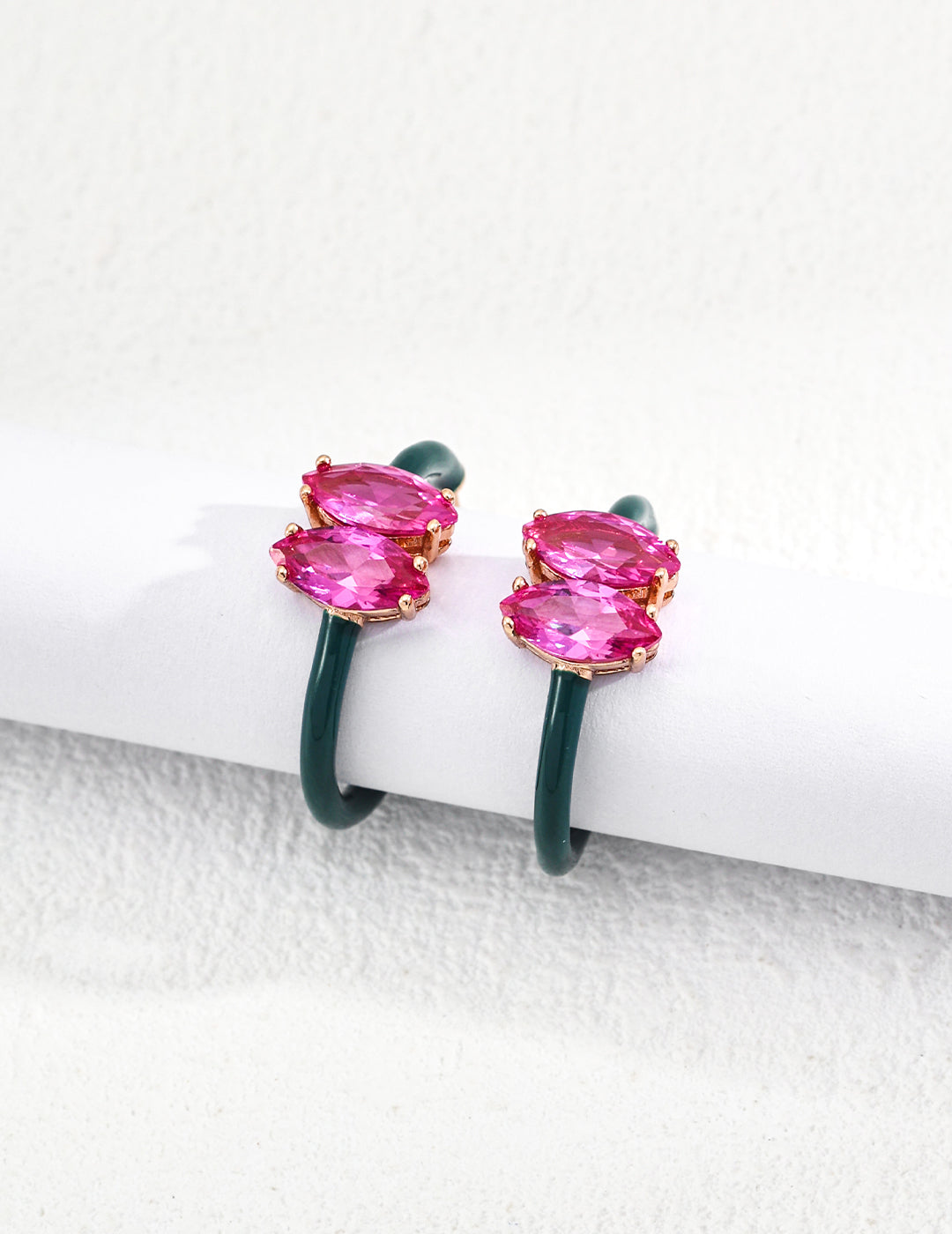 Sterling Silver  Pink Zircon Earrings