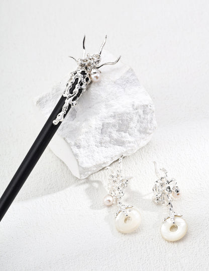Artistic Elegance Natural Shell Dangle Earrings