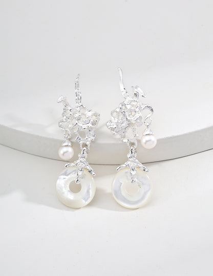 Artistic Elegance Natural Shell Dangle Earrings