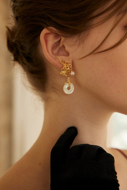 Artistic Elegance Natural Shell Dangle Earrings
