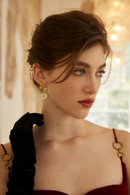 Artistic Elegance Natural Shell Dangle Earrings