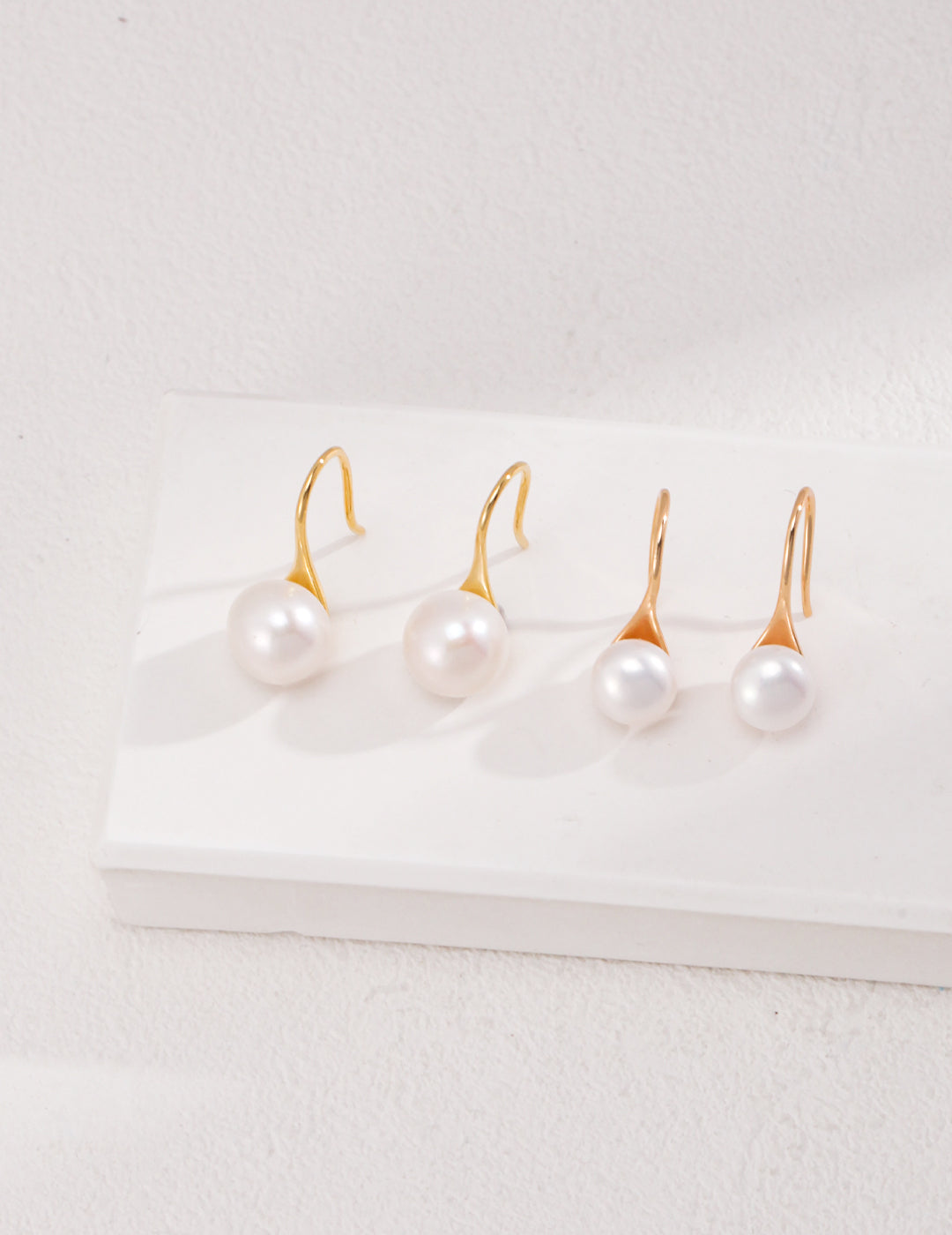 Minimalist Nature Pearl Dangle Earrings in Sterling Silver