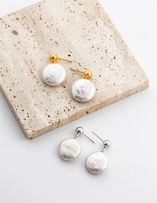 Classic Charms 925 Sterling Silver Cultured Baroque Pearl Earrings