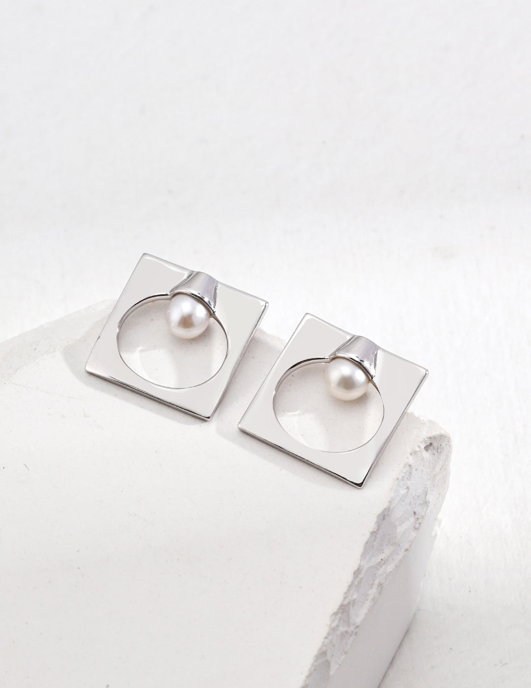 Elegant Everyday Commuter Sterling Silver Pearl Earrings