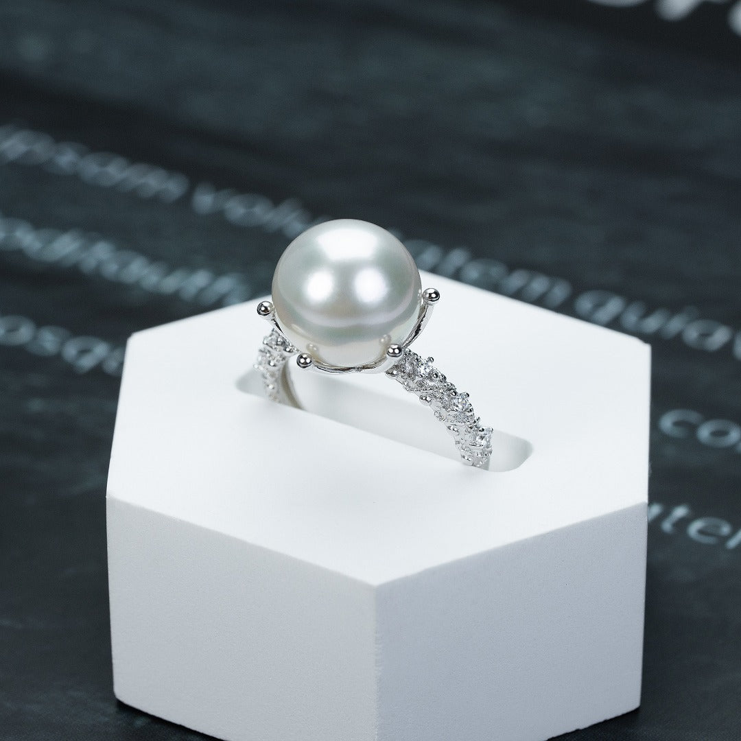 South Sea Pearl Six-Prong Ring | High-Quality Australian Pearl Ring