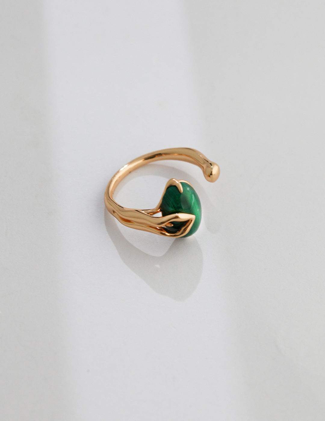 Sterling  Silver Natural Malachite Ring