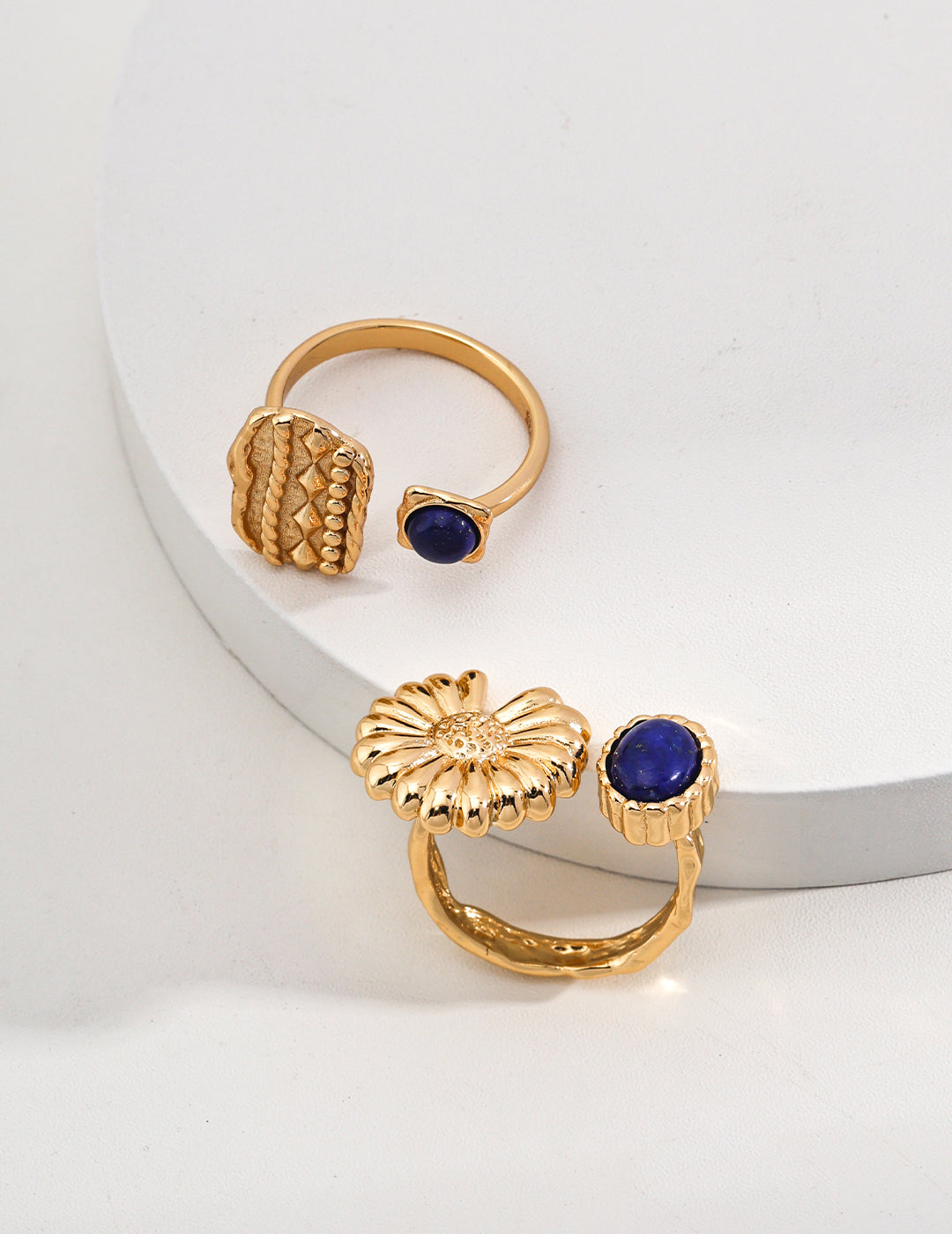 Sterling Silver Lapis Lazuli Flower Ring