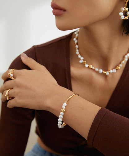 Sterling Silver Pearl  Bracelet with OT Buckle