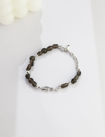 Sterling Silver Obsidian Bracelet