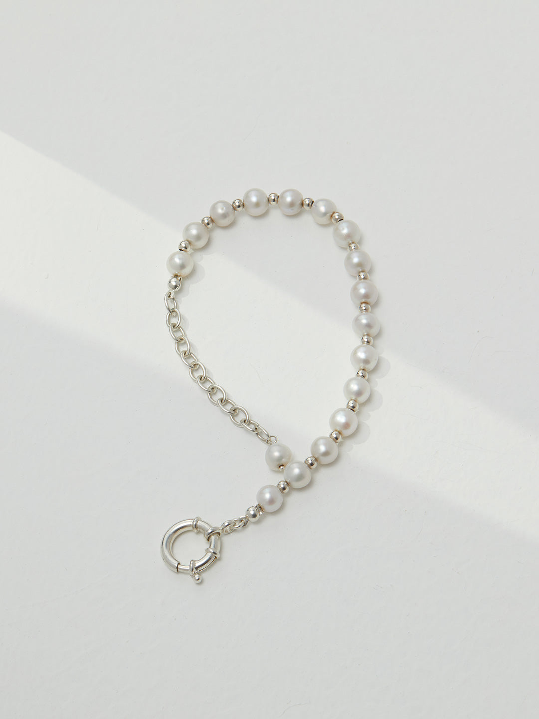 Sterling Silver Nature Pearl Bracelet