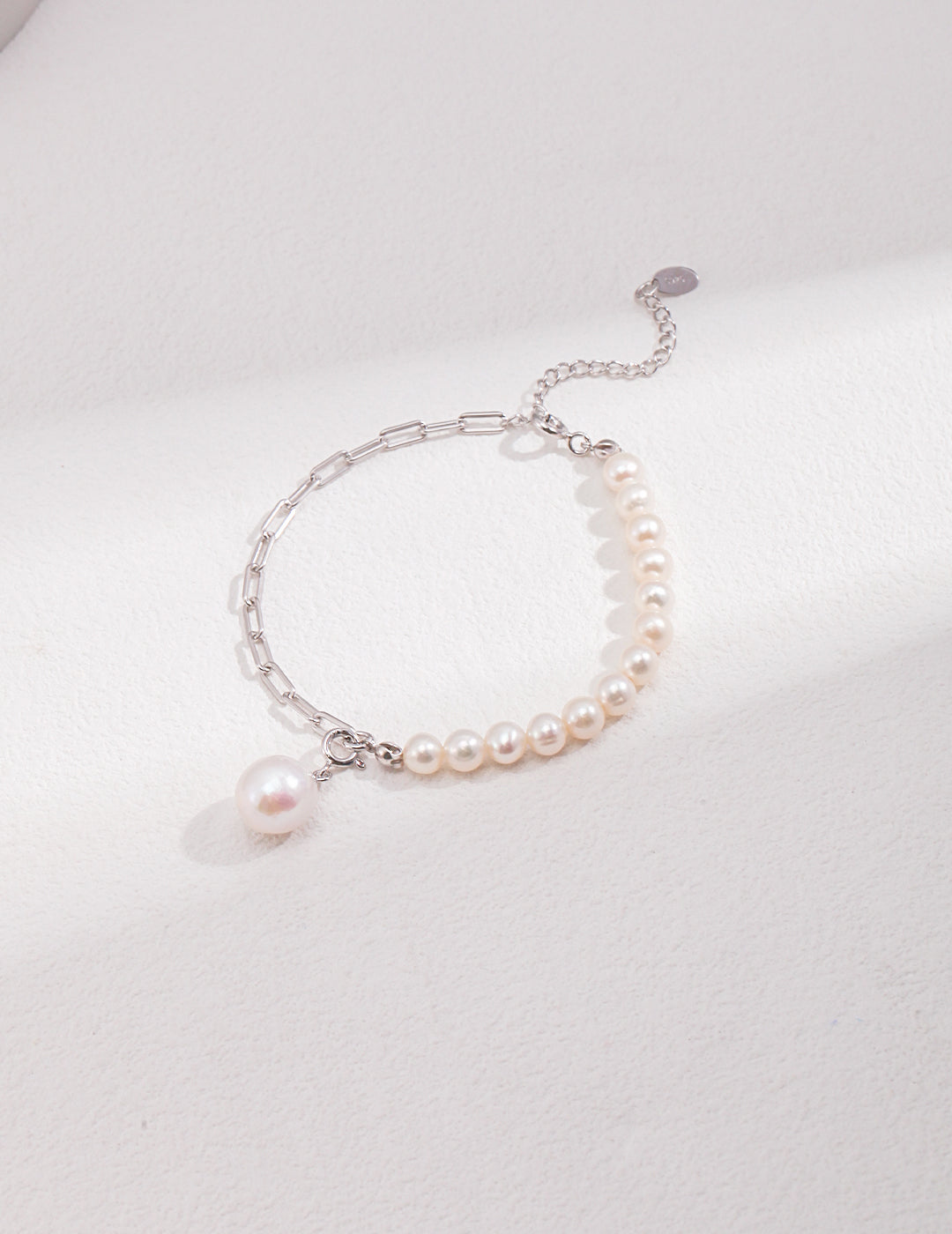 Sterling Silver Irregular Baroque Pearl Bracelet