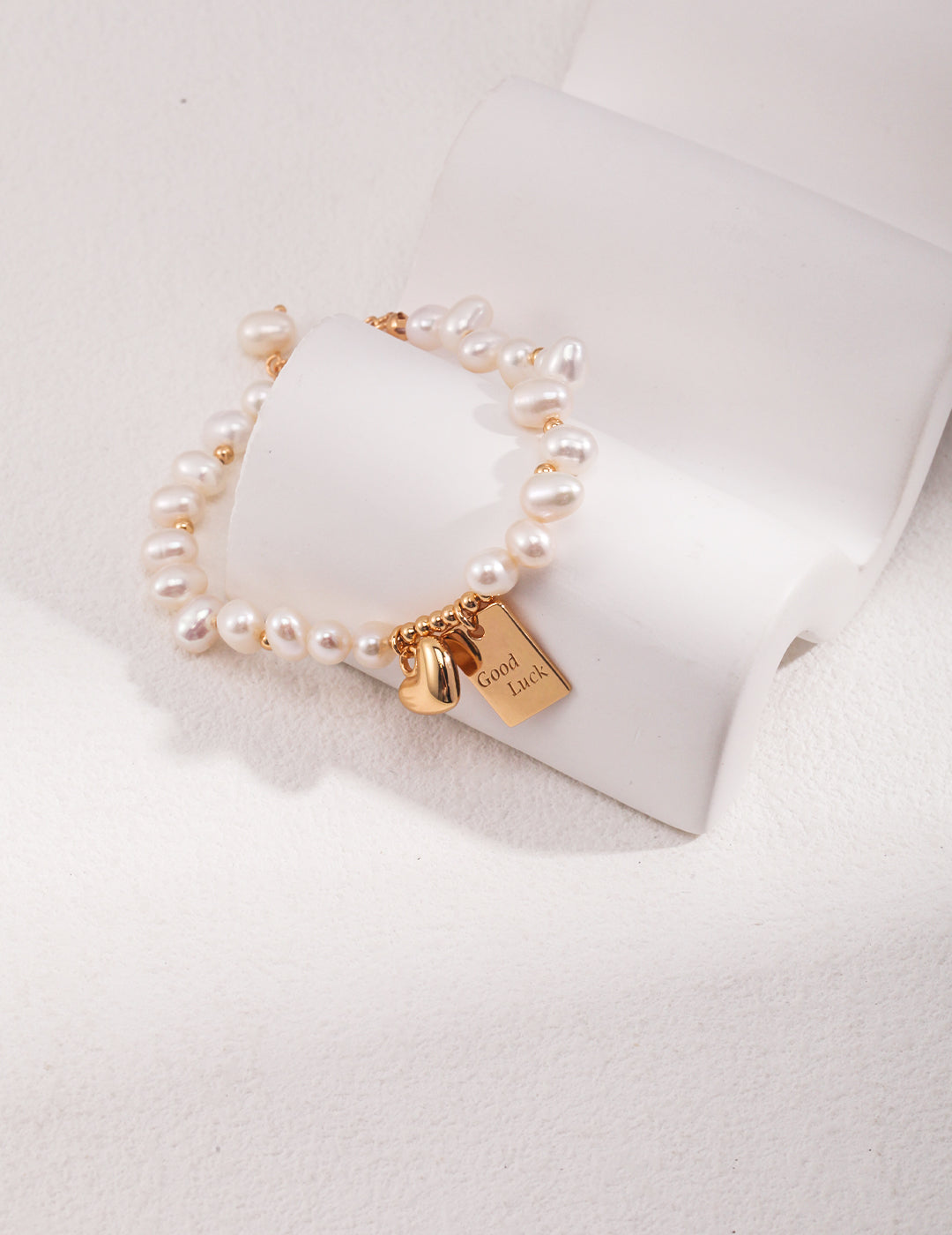 Sterling Silver Lucky Charm Pearl Bracelet