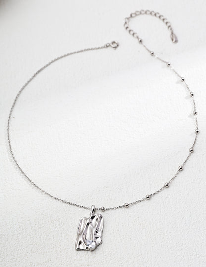 Textured Silver Necklace with Sculpted Bark Design – Nature’s Raw Beauty