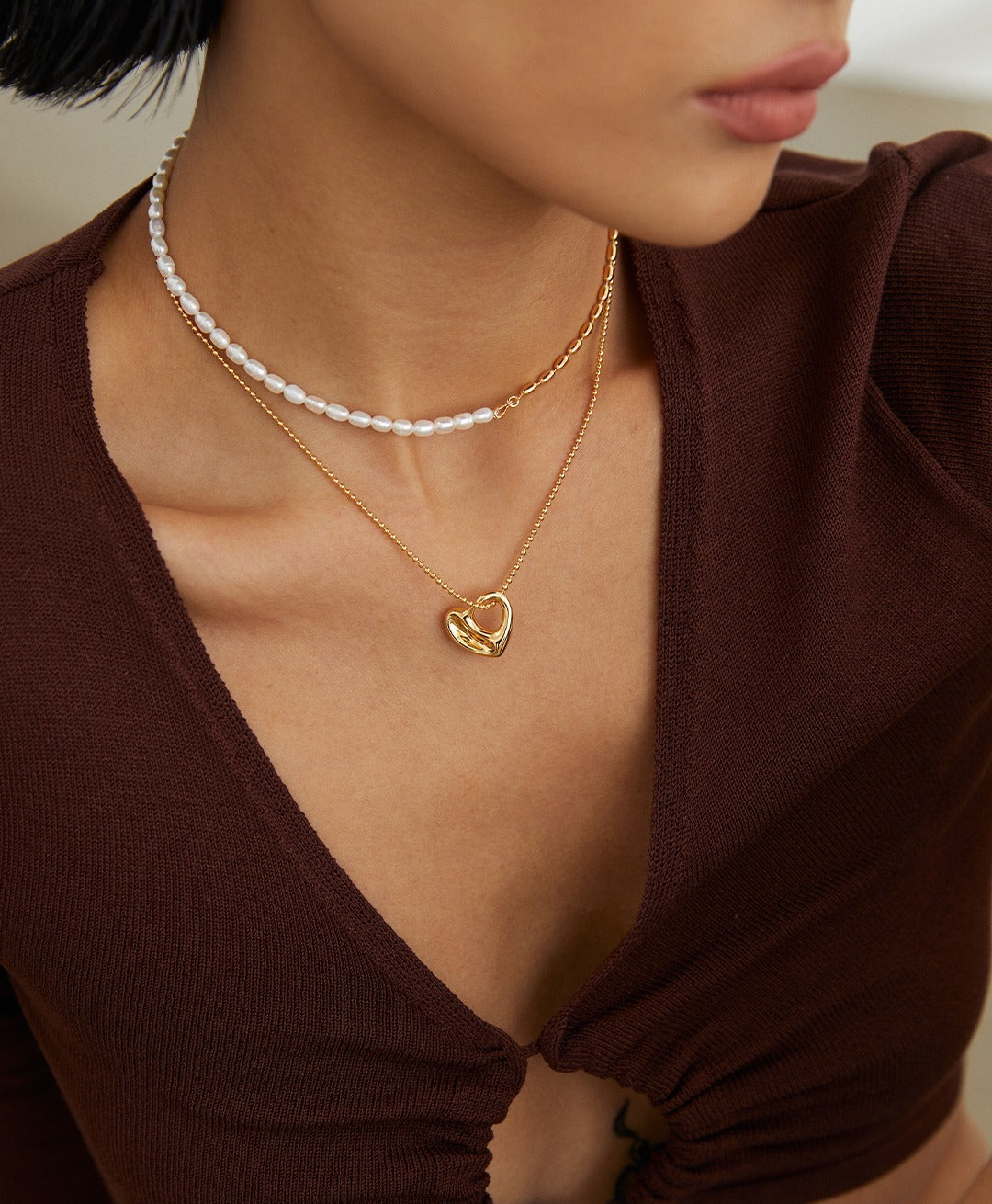 18K Gold-Plated Sterling Silver Heart Necklace