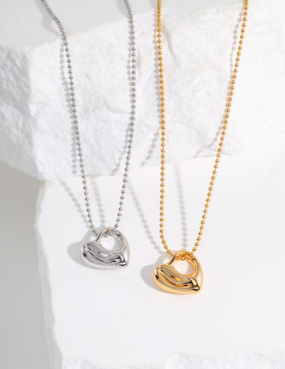 18K Gold-Plated Sterling Silver Heart Necklace