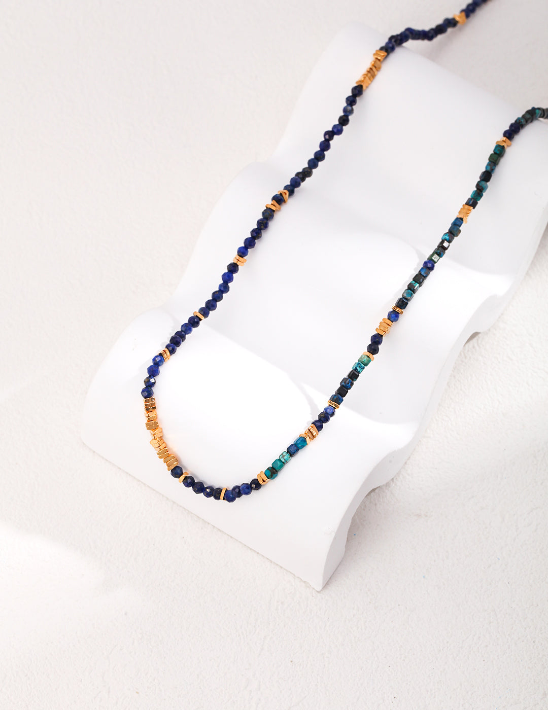 Blue Lapis Lazuli Necklace with Gilded Silver Accents