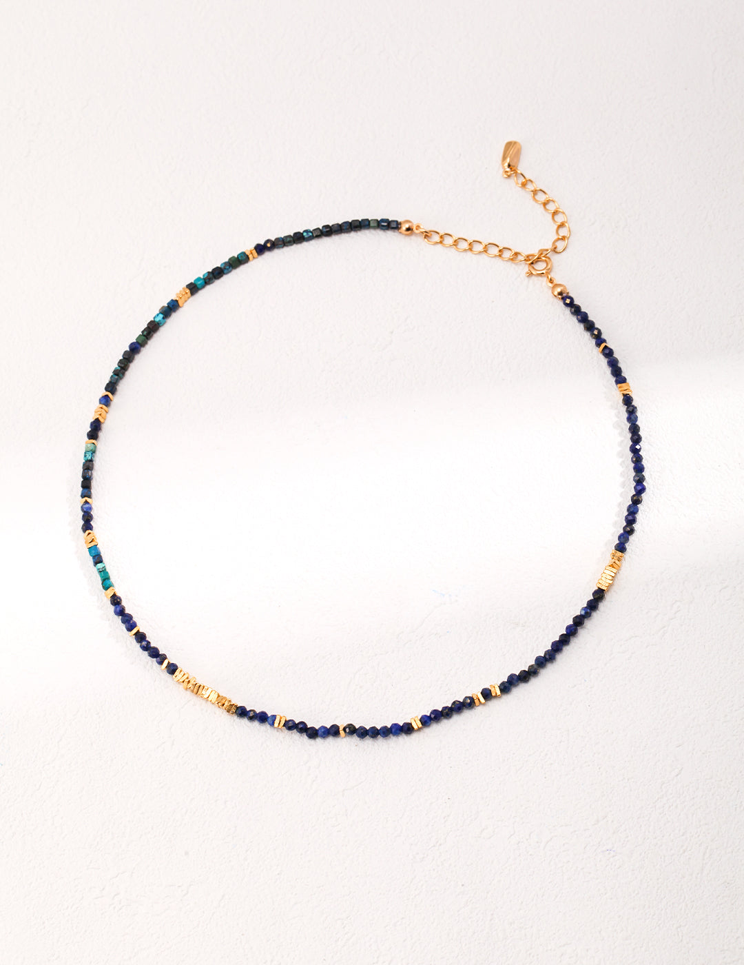 Blue Lapis Lazuli Necklace with Gilded Silver Accents